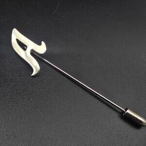 Vintage Silver Tone Letter A Initial Stick Pin Monogram Timeless Classic NOS